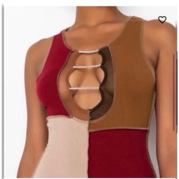 AKIRA Patchwork Knit Midi Dress - Picture 4 of 7